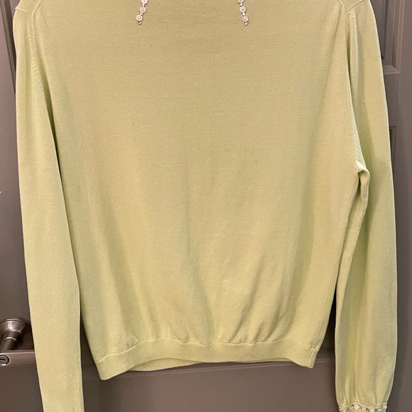 Marc Jacobs Pale Green Celadon Embellished Cardigan Large No stains/damage. - Picture 7 of 11